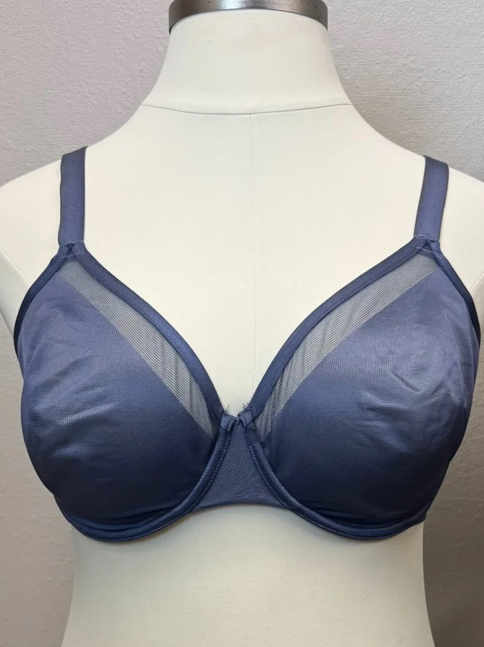 Soma Blue Semi-Sheer Perfect Coverage Unlined Bra - Size 38DDD